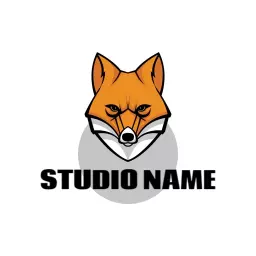 Vibrant Orange Fox Character Representing Entertainment Studio Logo Template