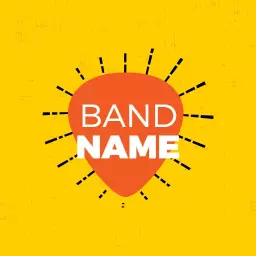 Vibrant Orange Guitar Pick Design for Your Band Logo Template