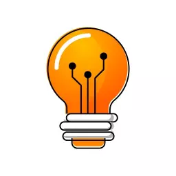 Vibrant Orange Lightbulb Design Symbolizing Innovative Technology Logo Template