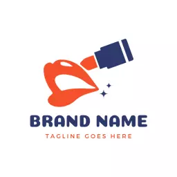 Vibrant Orange Lipstick Design Showcasing Beauty Trends Logo Template