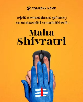 Vibrant Orange Maha Shivratri Celebration Poster Template