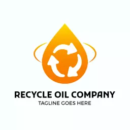 Vibrant Orange Oil Drop Symbolizing Eco-Friendly Recycling Logo Template