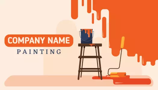 Vibrant Orange Painting Services Business Card Template