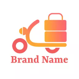 Vibrant Orange Scooter Design for Fast Tiffin Delivery Logo Template