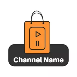 Vibrant Orange Shopping Bag Design for YouTube Channel Logo Template