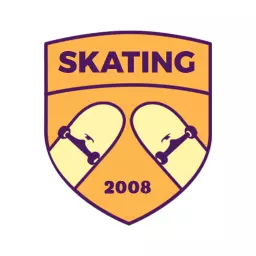 Vibrant Orange Skateboard Graphic for Skating Logo Template