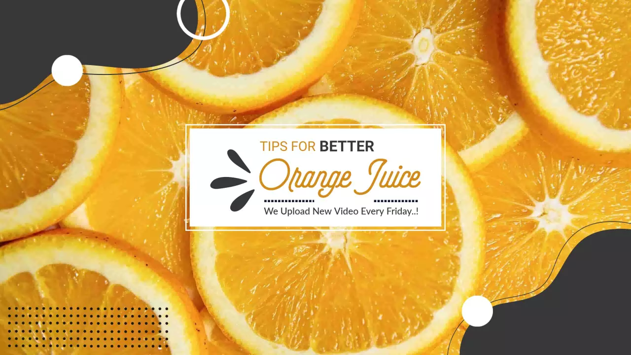 Vibrant Orange Slices with Juice Tips YouTube Banner Template