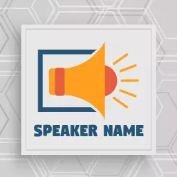 Vibrant Orange Speaker Design for Communication Solutions Logo Template