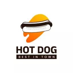Vibrant Orange Splash Featuring Delicious Hotdog Logo Template