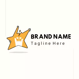Vibrant Orange Star Design Symbolizing Rock Music Culture Logo Template