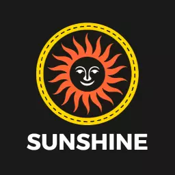Vibrant Orange Sun with Cheerful Smile Representing Sunshine Logo Template
