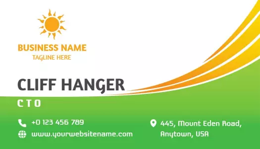 Vibrant Orange Sunshine Themed Visiting Card Template