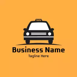 Vibrant Orange Taxi Design Highlighting Urban Transport Logo Template