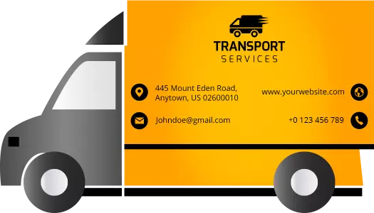 Vibrant Orange Transport Services Business Card Template