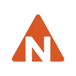 Vibrant Orange Triangle Featuring Alphabet N Design Logo Template
