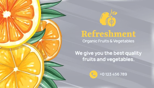 Vibrant Organic Fruits and Vegetables Restaurant Business Card Template