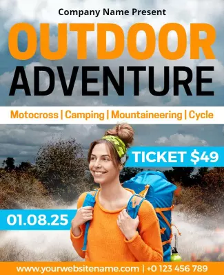 Vibrant Outdoor Adventure Sports Festival Poster Template