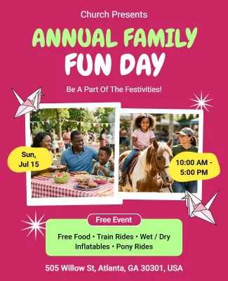 Vibrant Outdoor Kids Activities Family Fun Day Flyer Template