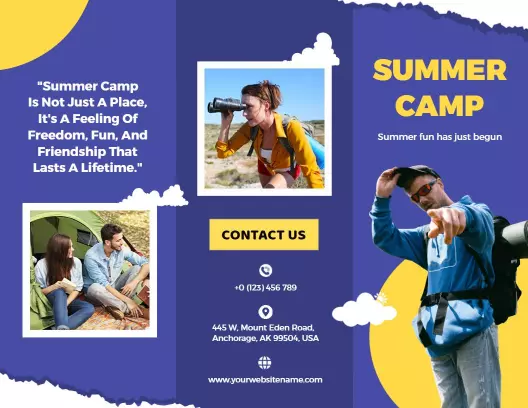 Vibrant Outdoor Summer Camp Adventure Brochure Template