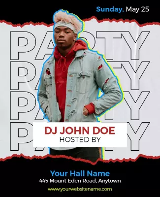 Vibrant Party Theme with DJ Showcase Poster Template