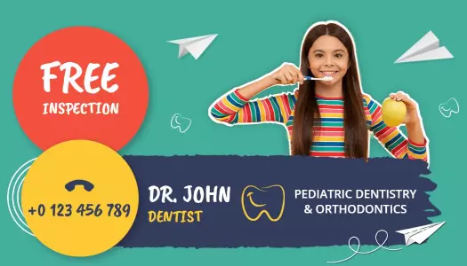Vibrant Pediatric Dentistry Brochure Business Card Template