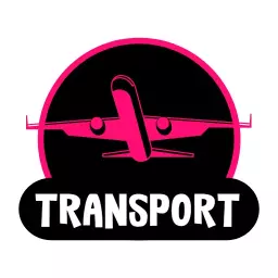 Vibrant Pink Airplane Design Symbolizing Logistics Transport Logo Template