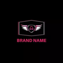Vibrant Pink and Black DJ Logo Celebrating Music Passion Logo Template