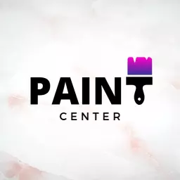 Vibrant Pink and Black Paint Center Logo with Brush Design Logo Template