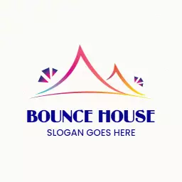 Vibrant Pink and Blue Design for Fun Bounce House Logo Template