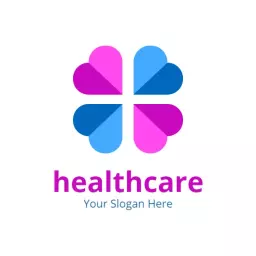 Vibrant Pink and Blue Floral Design for Healthcare Logo Template