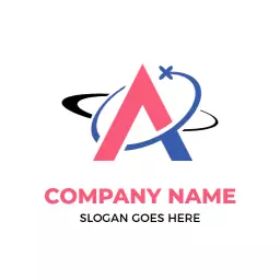 Vibrant Pink and Blue Letter A with Dynamic Design Logo Template