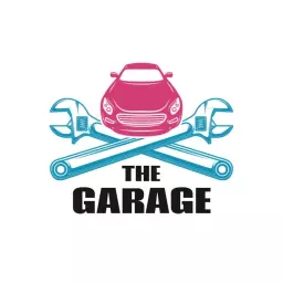 Vibrant Pink and Blue Tools Representing Garage Services Logo Template