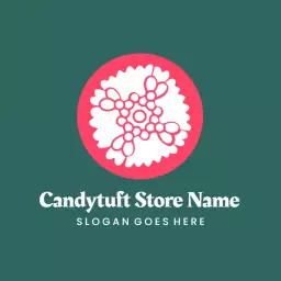 Vibrant Pink and Green Floral Arrangement for Florist Logo Template