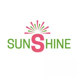 Vibrant Pink and Green Sunshine Design Representing Joy Logo Template
