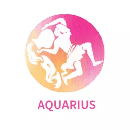 Vibrant Pink and Orange Aquarius Zodiac Symbol Logo Template