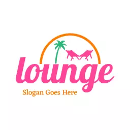 Vibrant Pink and Orange Design for Relaxing Lounge Logo Template