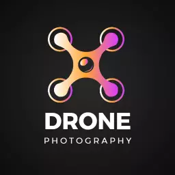 Vibrant Pink and Orange Drone Design for Photography Logo Template
