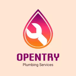 Vibrant Pink and Orange Gradient for Plumbing Services Logo Template
