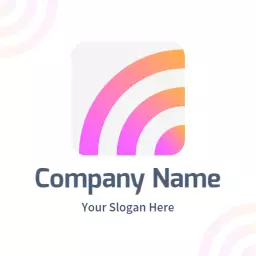 Vibrant Pink and Orange Wifi Signal Graphic Logo Template