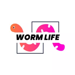 Vibrant Pink and Orange Worm Design Representing Worm Life Logo Template