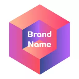Vibrant Pink and Purple 3D Geometric Design Logo Template