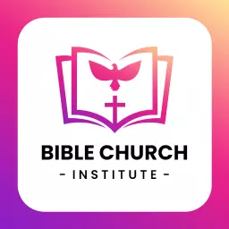 Vibrant Pink and Purple Bible Church Institute Logo Template