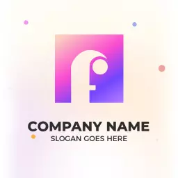 Vibrant Pink and Purple F Letter Design with Elegance Logo Template