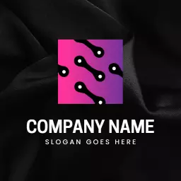 Vibrant Pink and Purple Geometric Design Representing Digital Logo Template