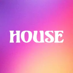 Vibrant Pink and Purple Gradient House Wordmark Logo Template