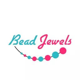 Vibrant Pink and Teal Bead Necklace Design Logo Template
