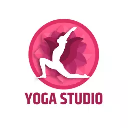 Vibrant Pink and White Design Emphasizing Yoga Studio Logo Template