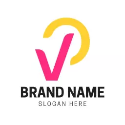 Vibrant Pink and Yellow Dynamic Monogram Design Logo Template