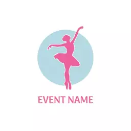Vibrant Pink Ballerina Design Showcasing Dance Event Logo Template
