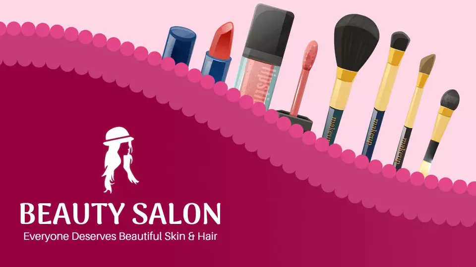 Vibrant Pink Beauty Salon Services Promotion Presentation Template